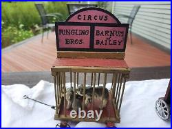 Antique Handmade c 1900 5 piece Circus Train German Animals Cage Folk Ringling