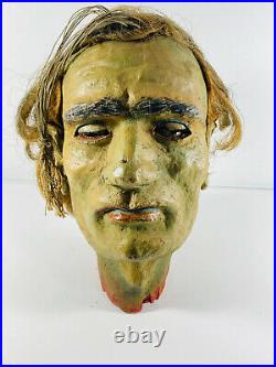 Antique Head of John the Baptist Sideshow Circus Carnival Gaff with Box folk art