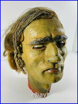 Antique Head of John the Baptist Sideshow Circus Carnival Gaff with Box folk art
