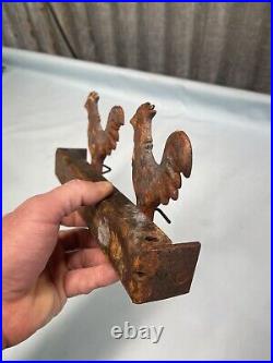 Antique Hoffmann Cast Iron Carnival Shooting Gallery ROOSTER Target 2 (G5)