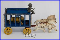 Antique Hubley Cast Iron Royal Circus Tiger Cage Wagon 9 Size