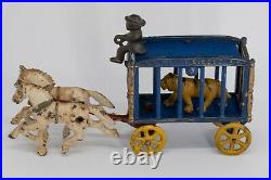 Antique Hubley Cast Iron Royal Circus Tiger Cage Wagon 9 Size