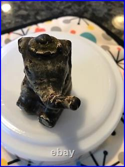 Antique Hubley Toy Co USA Cast Iron Circus Elephant Paperweight Mini Sculpture