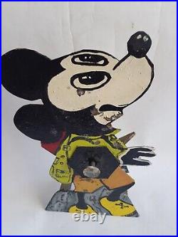 Antique Iron Carnival Shooting Gallery Mickey Mouse Target 50s