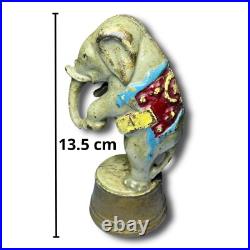 Antique Iron Piggy Bank Circus Elephant Figure