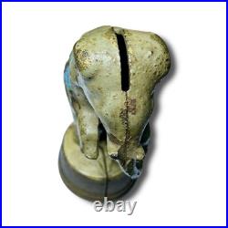 Antique Iron Piggy Bank Circus Elephant Figure