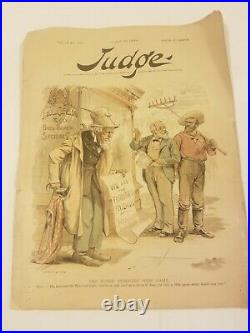 Antique Judge Magazine Political Cartoons 1888 Farmers Bunco Circus Vol. 14