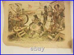 Antique Judge Magazine Political Cartoons 1888 Farmers Bunco Circus Vol. 14
