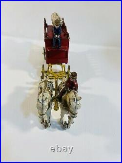 Antique Kenton Overland Circus Polar Bear Horse Drawn Wagon withDrivers