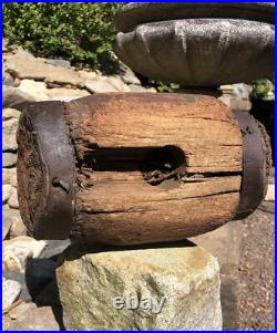 Antique Large Primitive Carnival Circus Strongman Farm Wood & Iron Sledgehammer