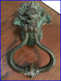 Antique Large Victorian Gargoyle Devil Gypsy Architectural Salvage Doorknocker