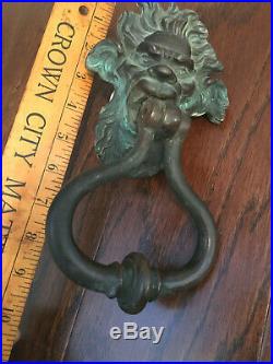 Antique Large Victorian Gargoyle Devil Gypsy Architectural Salvage Doorknocker