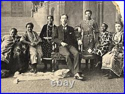 Antique Lithograph Photo Circus Sideshow The Famous South Africans 1880s
