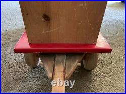 Antique Little Circus Wagon Vintage Pull Toy Wood Cart Bear & Doll Display