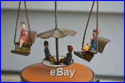 Antique Live Steam Toy Merry Go Round Vintage Tinplate Circus/Carnival Toy