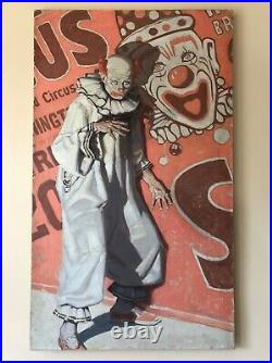 Antique MEAD SCHAEFFER Portrait Clown Circus Vermont MA NY Poster Illustrator