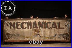 Antique Mechanical Circus Wonder Of The Age Large Banner