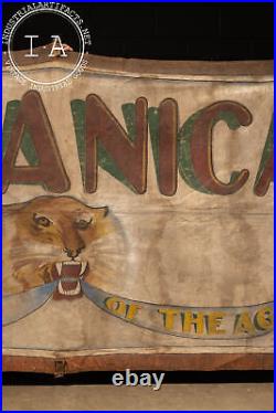 Antique Mechanical Circus Wonder Of The Age Large Banner