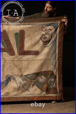 Antique Mechanical Circus Wonder Of The Age Large Banner