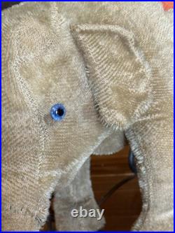 Antique Mohair Elephant Pull Toy Metal Wheels 15 Early 1900s Steiff Circus