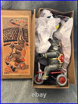 Antique Nbn Circus Elephant German Tin Litho Toy Wind-up Made In The Us Zone