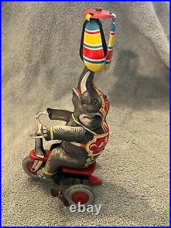 Antique Nbn Circus Elephant German Tin Litho Toy Wind-up Made In The Us Zone