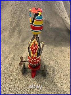 Antique Nbn Circus Elephant German Tin Litho Toy Wind-up Made In The Us Zone