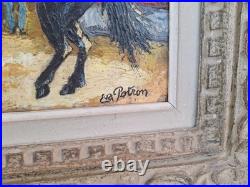 Antique Oil Painting'Circus Scene' Framed Table Montparnasse
