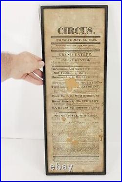 Antique Original 1828 Circus Carnival Advertising Poster
