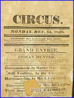 Antique Original 1828 Circus Carnival Advertising Poster