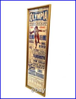 Antique Original Edwardian Liverpool Olympia Circus Advertising Poster c. 1909