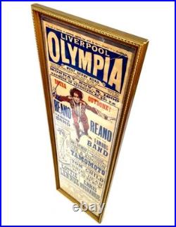 Antique Original Edwardian Liverpool Olympia Circus Advertising Poster c. 1909