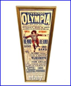 Antique Original Edwardian Liverpool Olympia Circus Advertising Poster c. 1909 Antique Original Edwardian Liverpool Olympia Circus Advertising Poster c. 1909