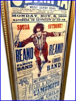 Antique Original Edwardian Liverpool Olympia Circus Advertising Poster c. 1909