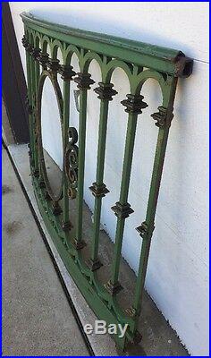 Antique Ornate Iron Architectural Salvage Curved Railing Circus Train Balcony