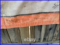 Antique Painted Canvas Fred G. Johnson 5 Legged Sheep Carnival Sideshow Banner Antique Painted Canvas Fred G. Johnson 5 Legged Sheep Carnival Sideshow Banner