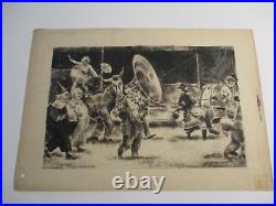 Antique Painting Jules Rauschert Clowns Acrobat Circus Band Wpa American Master