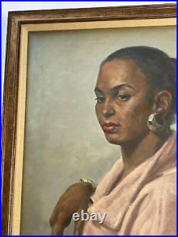 Antique Painting Jules Rauschert Wpa American Master Portrait American Woman