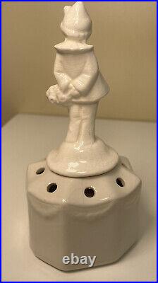 Antique Pair Porcelain Pierrot Flower Frog/Candle Holders Made In Germany RARE