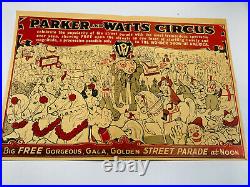 Antique Parker Watts Carnival Circus AMAZING Poster courier Ann Arbor Michigan