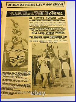Antique Parker Watts Carnival Circus AMAZING Poster courier Ann Arbor Michigan