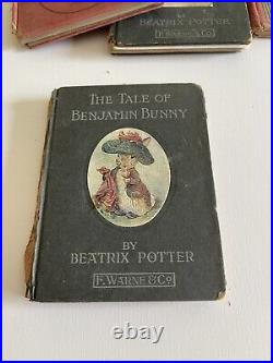 Antique Peter Rabbit Book Lot x4 Benjamin Bunny The Circus Hardcover