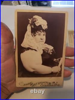 Antique Photo Cabinet Card Victorian Circus Sideshow Pic Fat Lady MADAM NAOMI