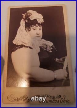 Antique Photo Cabinet Card Victorian Circus Sideshow Pic Fat Lady MADAM NAOMI