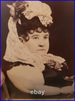 Antique Photo Cabinet Card Victorian Circus Sideshow Pic Fat Lady MADAM NAOMI