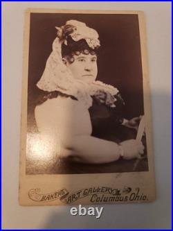 Antique Photo Cabinet Card Victorian Circus Sideshow Pic Fat Lady MADAM NAOMI