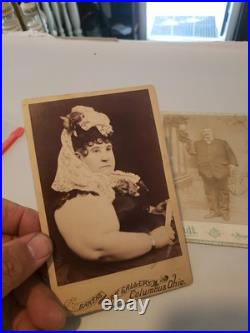 Antique Photo Cabinet Card Victorian Circus Sideshow Pic Fat Lady MADAM NAOMI
