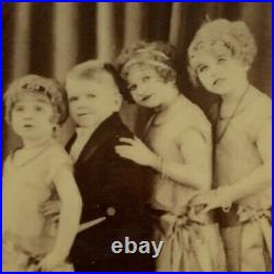Antique Photo Memento Pocket Mirror Circus Performers Little People Vaudeville