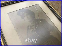 Antique Photograph Picture Circus Lady Chauffer Biker Gipsy VTG Wall Photo