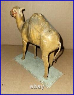 Antique Primative Paper Mache Circus Toy Camel on Stand